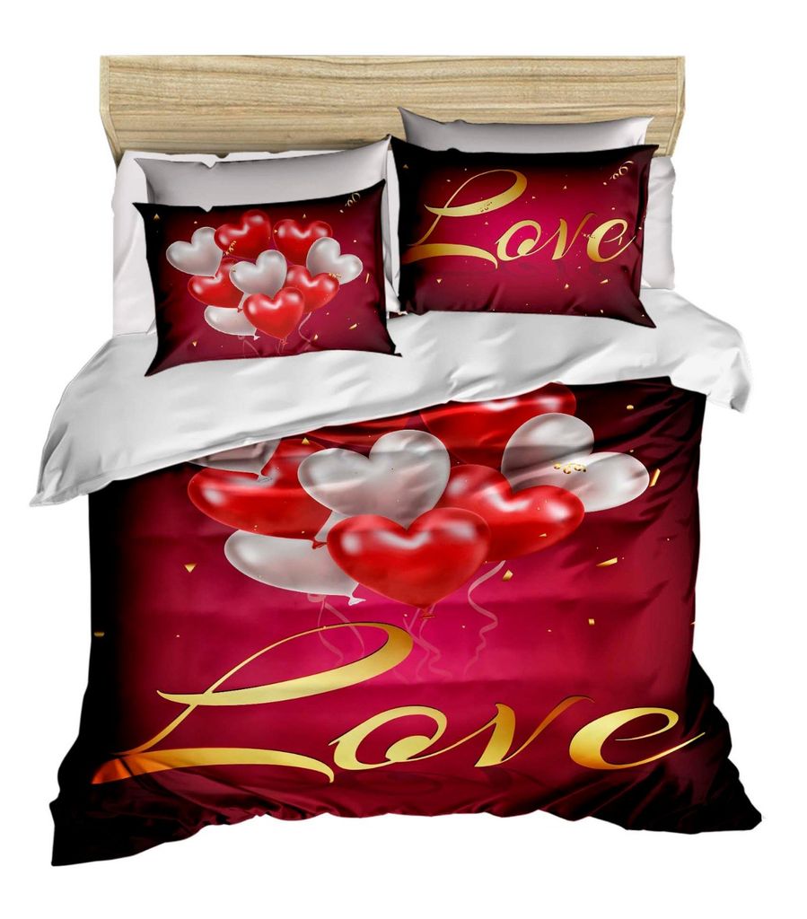 L'Essentiel Linge de Maison, 155, Doppel-Bettbezug-Set, 100 % POLYESTER-MICROSATIN, Rot, 200 x 220 cm