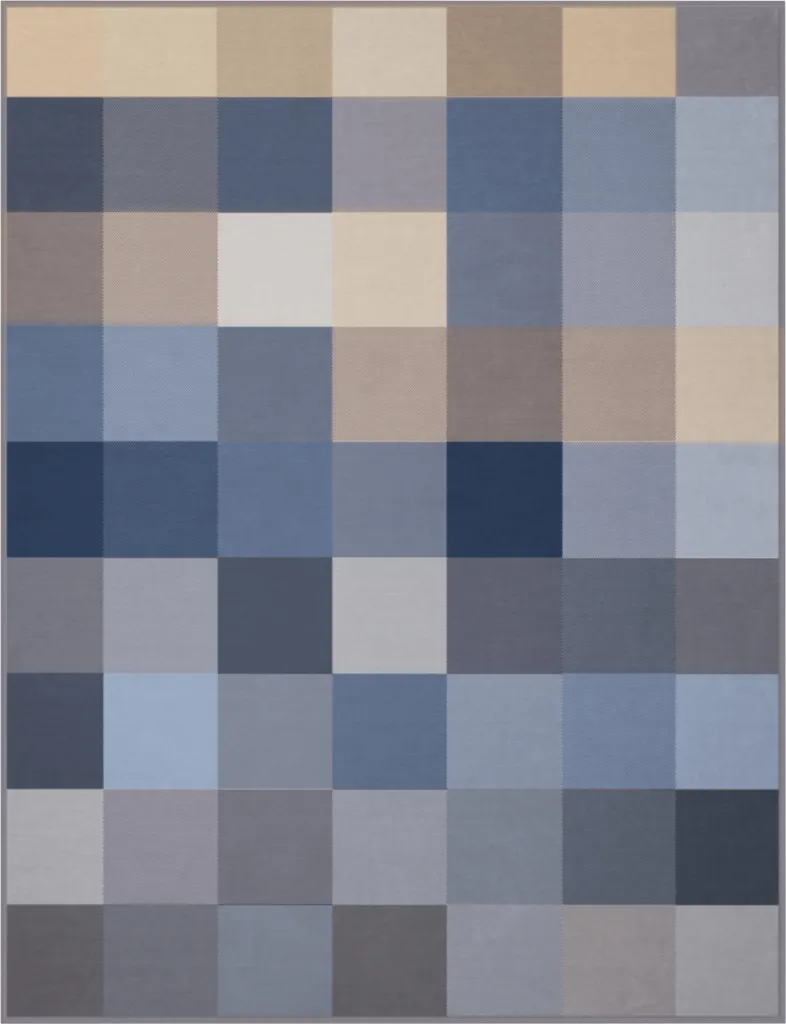 Couverture Tissée Douceur Velours Bleu Biederlack - Qualité 150 x 200 cm