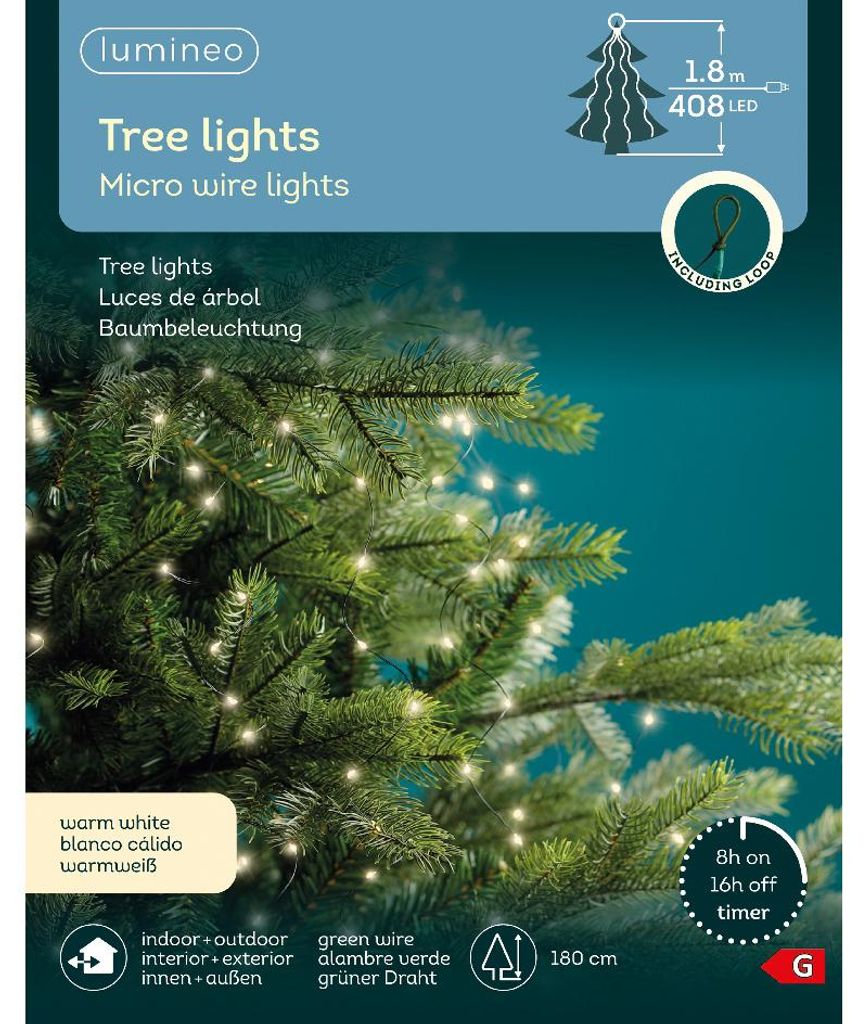 Lumineo Micro LED osvětlení stromu s 408 LED diodami zelená Obrázek produktu 