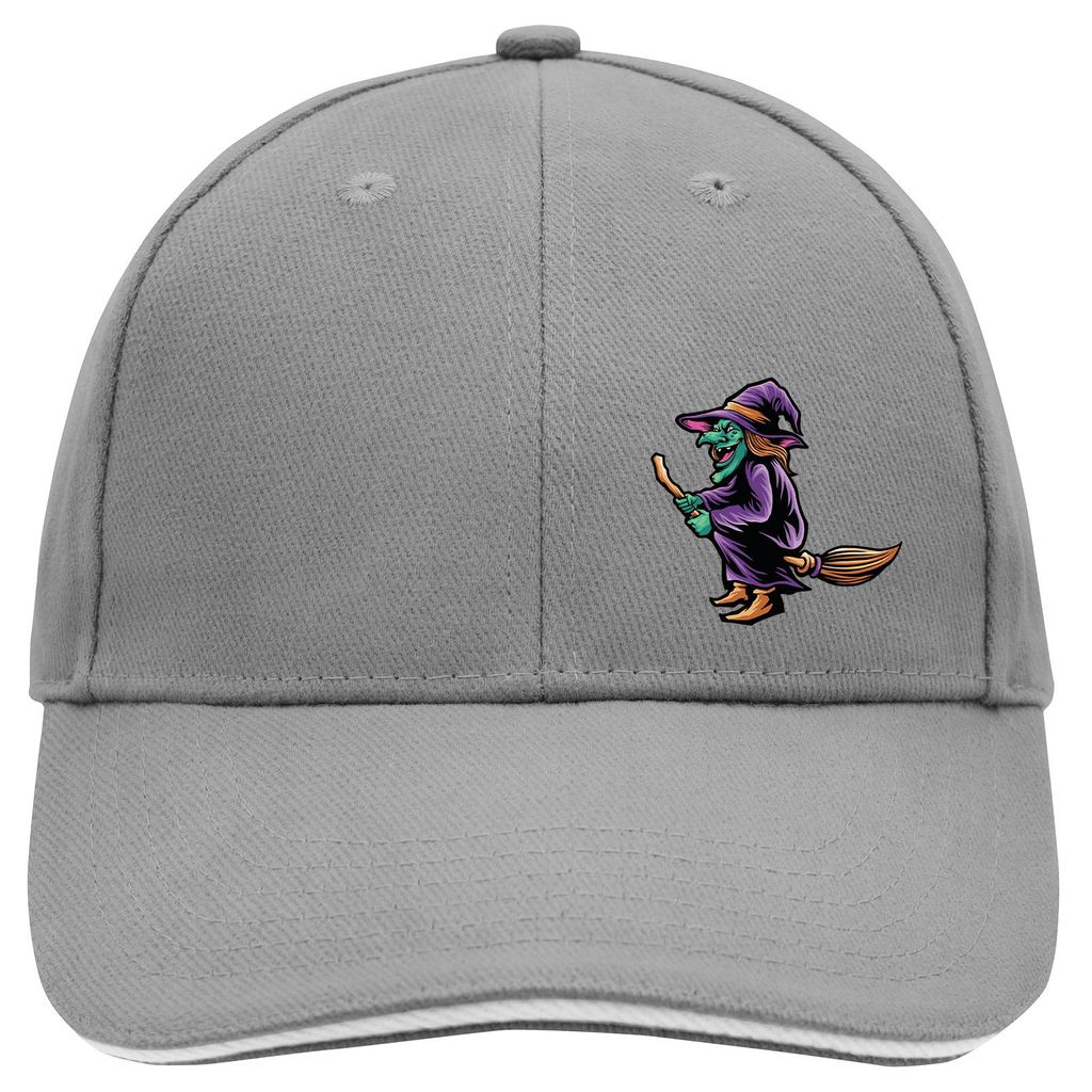 Huuraa Cappy Mütze Hexe Halloween Dark Grey/White Baumwolle 6-Panel Kappe Geschenkidee
