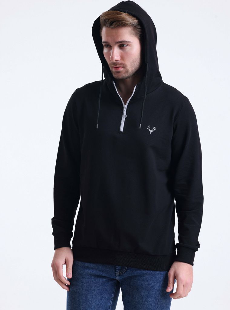 Sweatshirt Hoodie Royyen 4679 Zipper am Hals Herren – Produktbild 