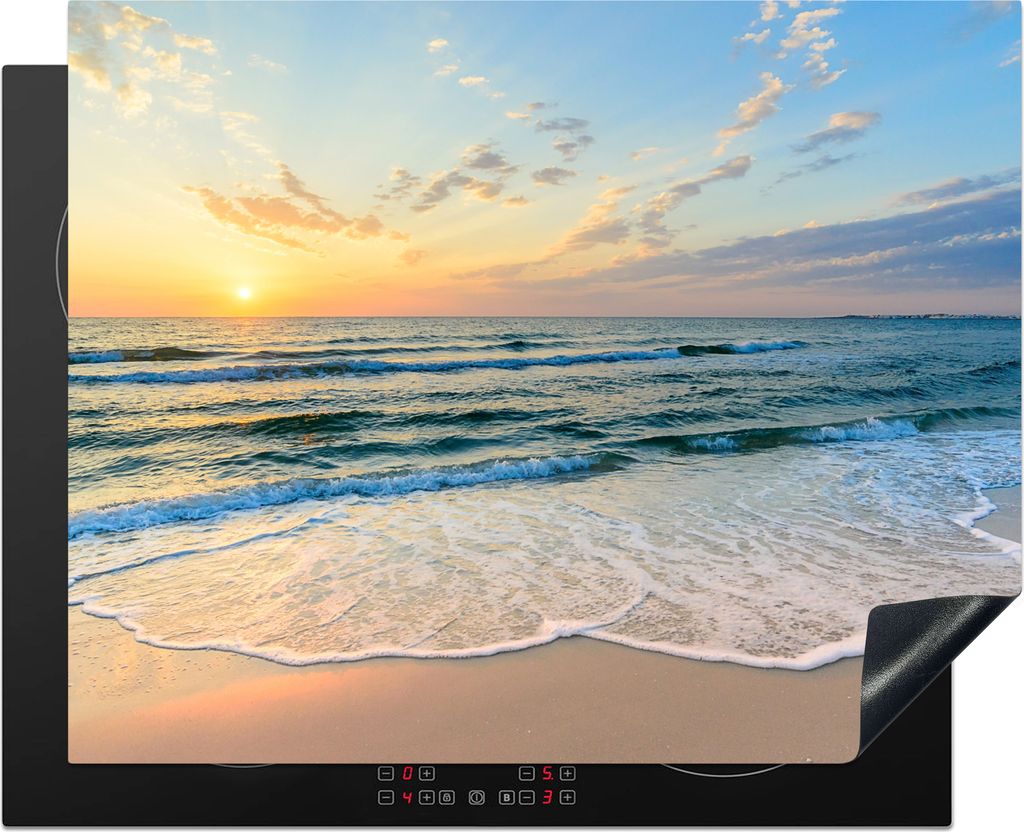 KitchenYeah Herdabdeckplatte Strand - Meer - Sonnenuntergang - Golf , 65x52cm, Küche Deko, Glaskeramikkochfeld Herdabdeckung, Abdeckplatte fùr ...