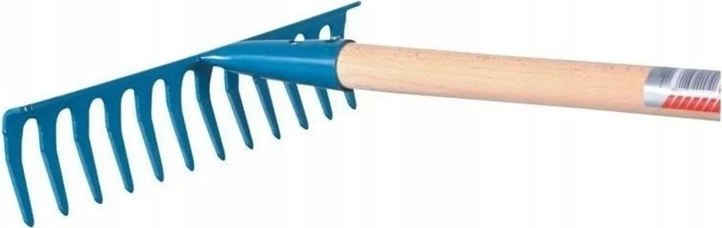 Râteau de jardin 12 dents avec manche bois pour niveler et ratisser le sol