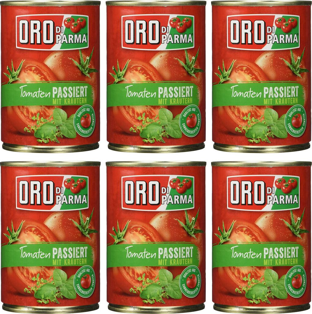 Oro di Parma Tomaten Sonnengereifte passiert Kräutern 425ml 6er Pack