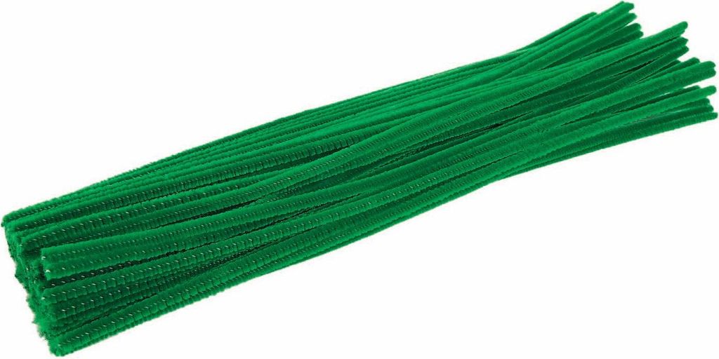 Farben – Grüner Chenille-Faden, 100 Stück Produktbild 