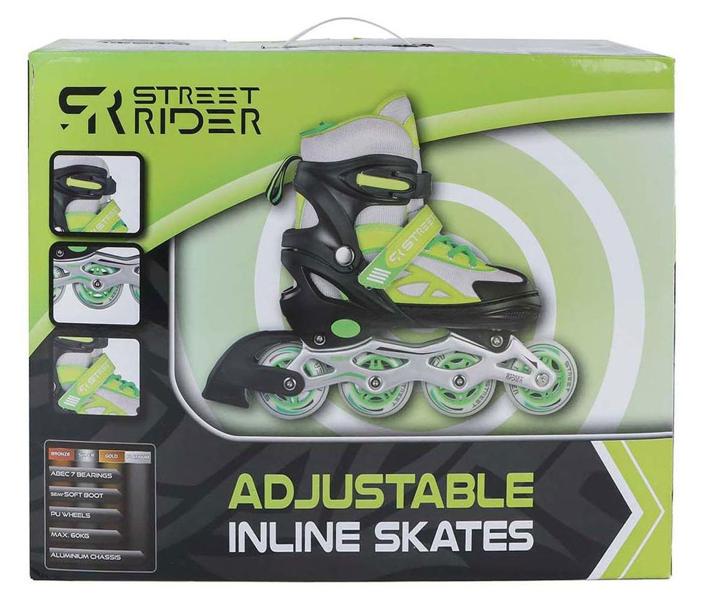 Inline Skates grün schwarz verstellbar Größe 29-32 Produktbild 