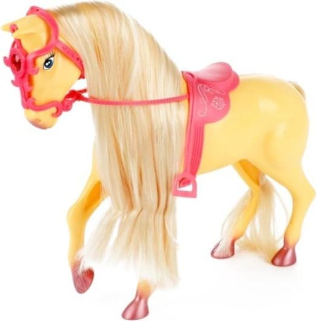 Toi-Toys LAUREN Paradiespferd mit Haarbürste zum Kämmen & Stylen Puppen Pferd hellbraun