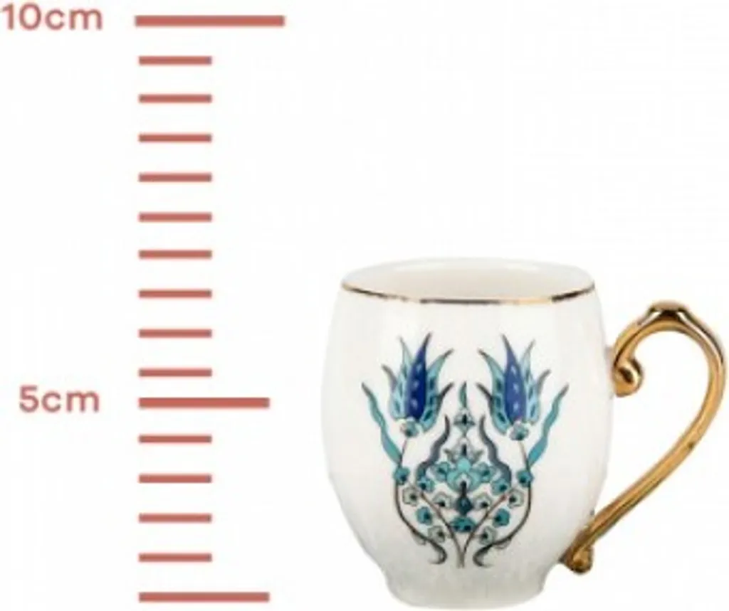 Offerta Set Karaca Iznik 2 Persone - Tazze Caffè Porcellana Oro - 5