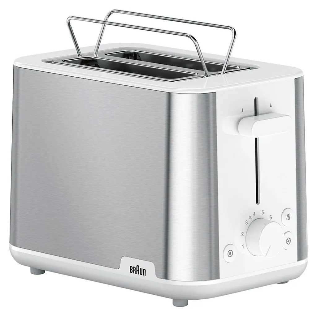 Grille-pain 2 Fentes Braun HT 1510 WH PurShine 8 Niveaux de Brunissage