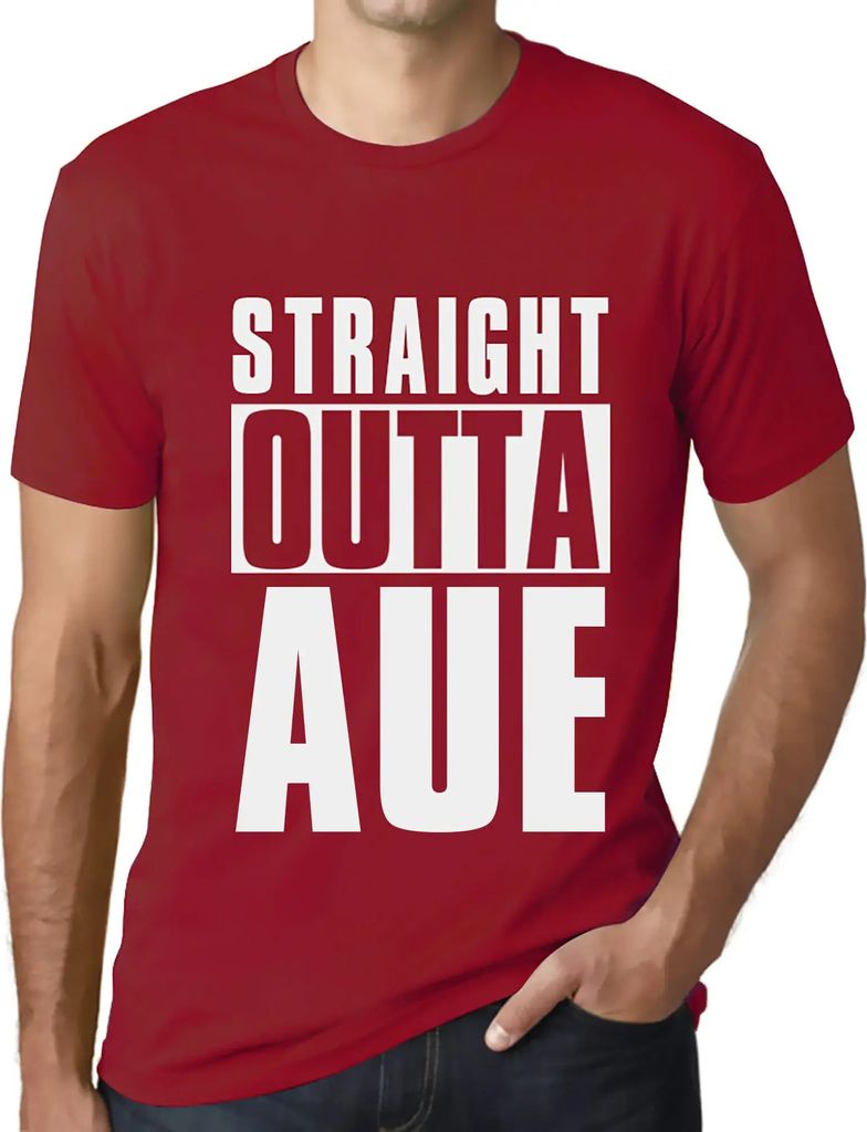 Herren Grafik T-Shirt Direkt aus dem Aue – Straight Outta Aue – Öko-Verantwortlich Vintage Jahrgang Kurzarm Lustige Druck Geburtstag Geschenk ...