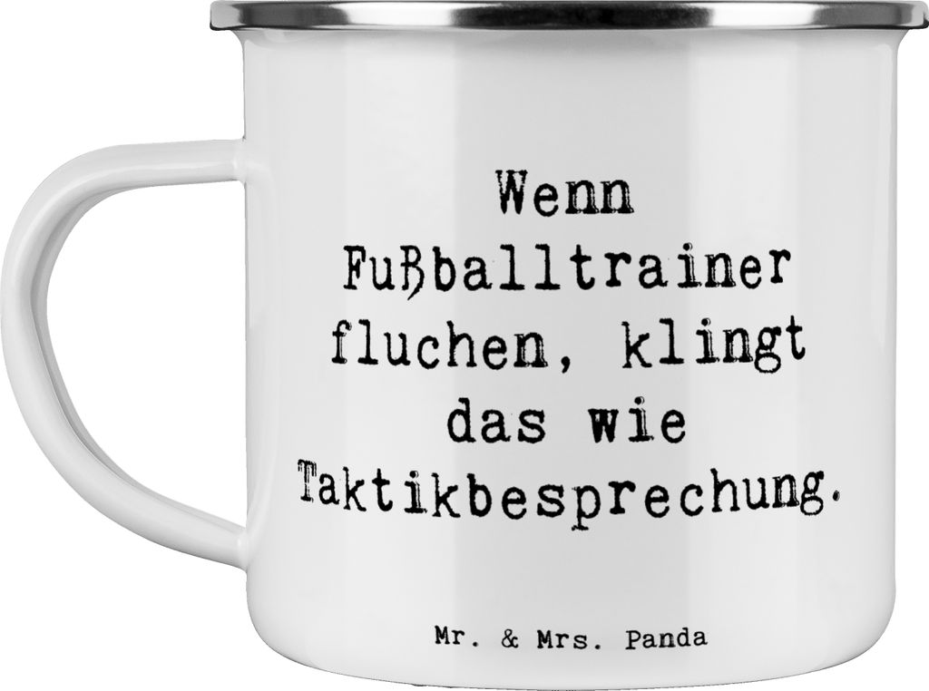 Mr. & Mrs. Panda Haferl Spruch Fußballtrainer Taktik - Weiß - Geschenk, schöne Fußballgeschenke, Teetasse, handgefertigte Geschenke, Fußball, ...