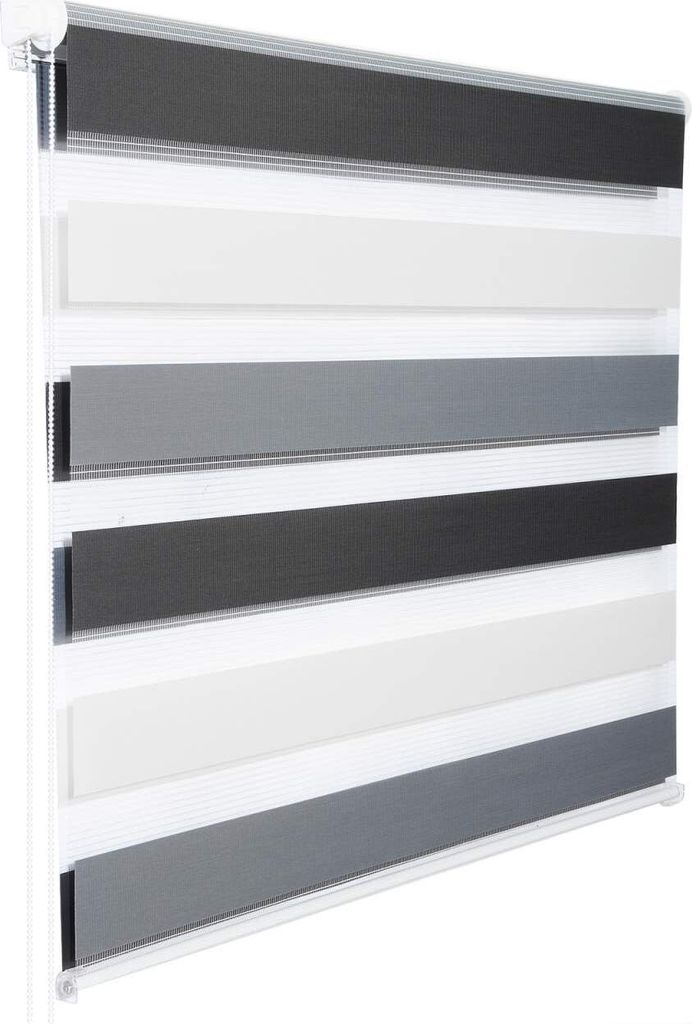 WOLTU Doppelrollo Weiss+Grau+Anthrazit : 70x150cm Größe: 70x150cm