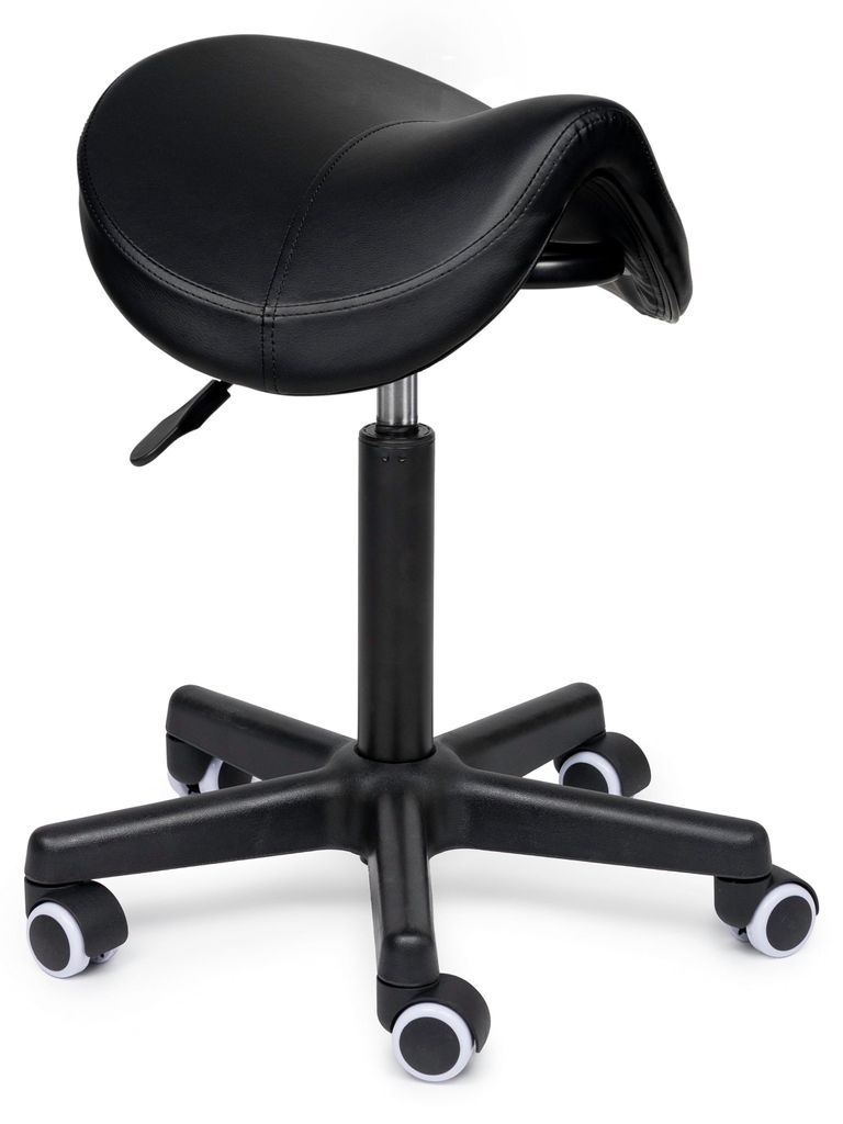 Premium Sattelhocker Schwarz Auf Räder - Niedrig / ohne Fußstütze / Lagerräder