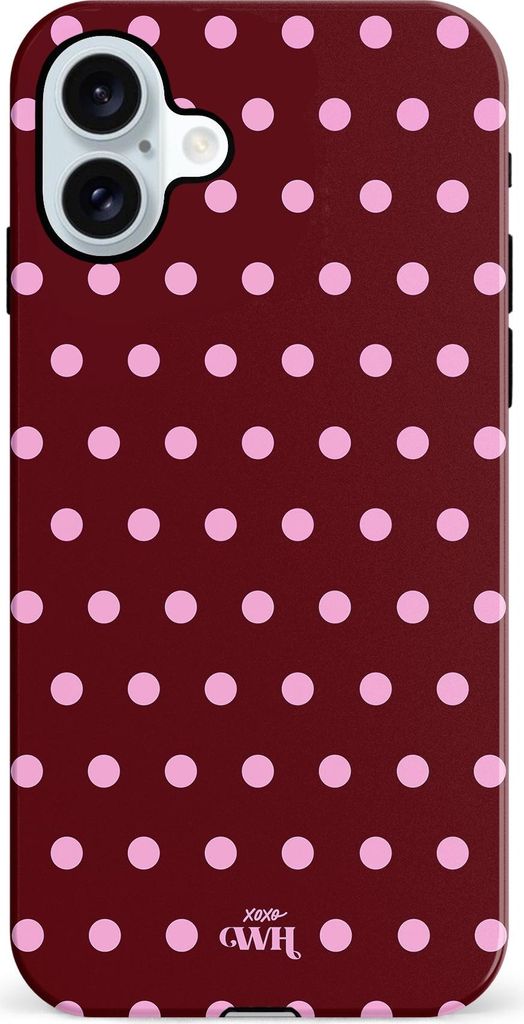 Polka Dots (Burgundy) - Kompatibel mit iPhone 16 Plus