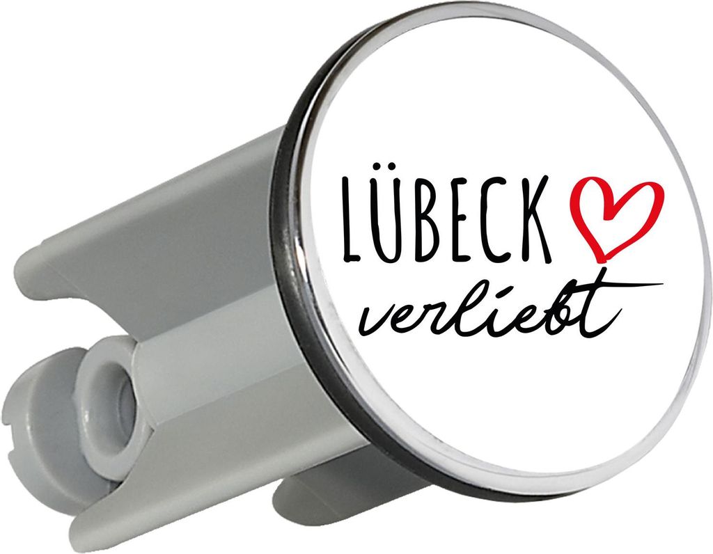 Huuraa Waschbeckenstöpsel Lübeck verliebt 4cm höhenverstellbar Abflussstopfen Geschenkidee