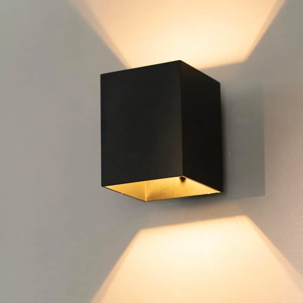LUSENZ Applique murale rectangulaire noire mate 5W G9 IP20 dimmable