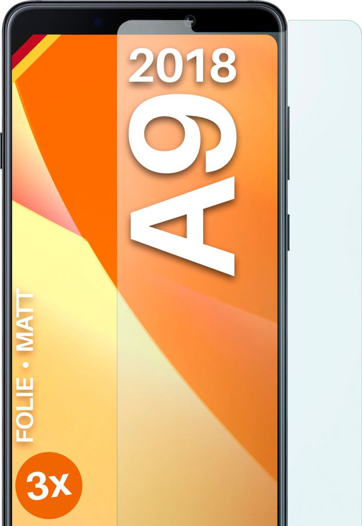 moex 3x Schutzfolie kompatibel mit Samsung Galaxy A9 (2018) - Displayschutzfolie Anti Reflex Folie, Matt
