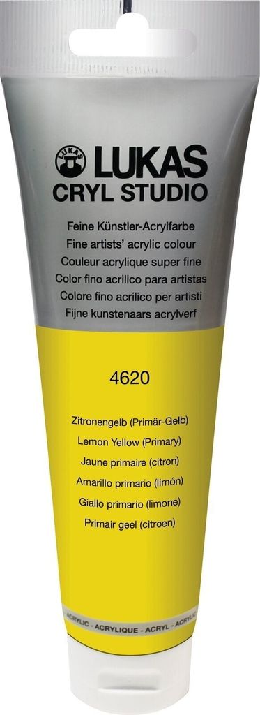 Lukas Cryl Studio Plastic Tube Acrylfarbe Lemon Yellow (Primary) 125 ml 1 stk