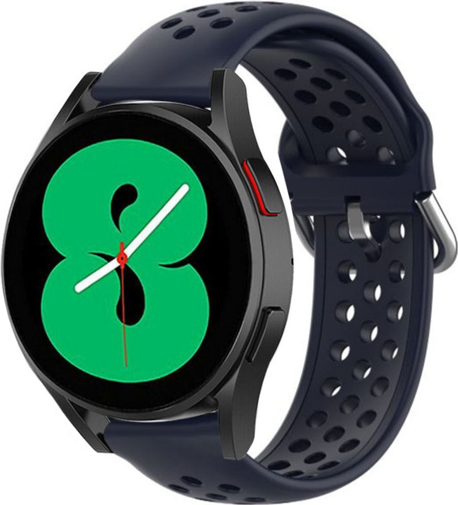 Strap-it Samsung Galaxy Watch 4 - 40mm perforiertes Silikonarmband (Dunkelblau)