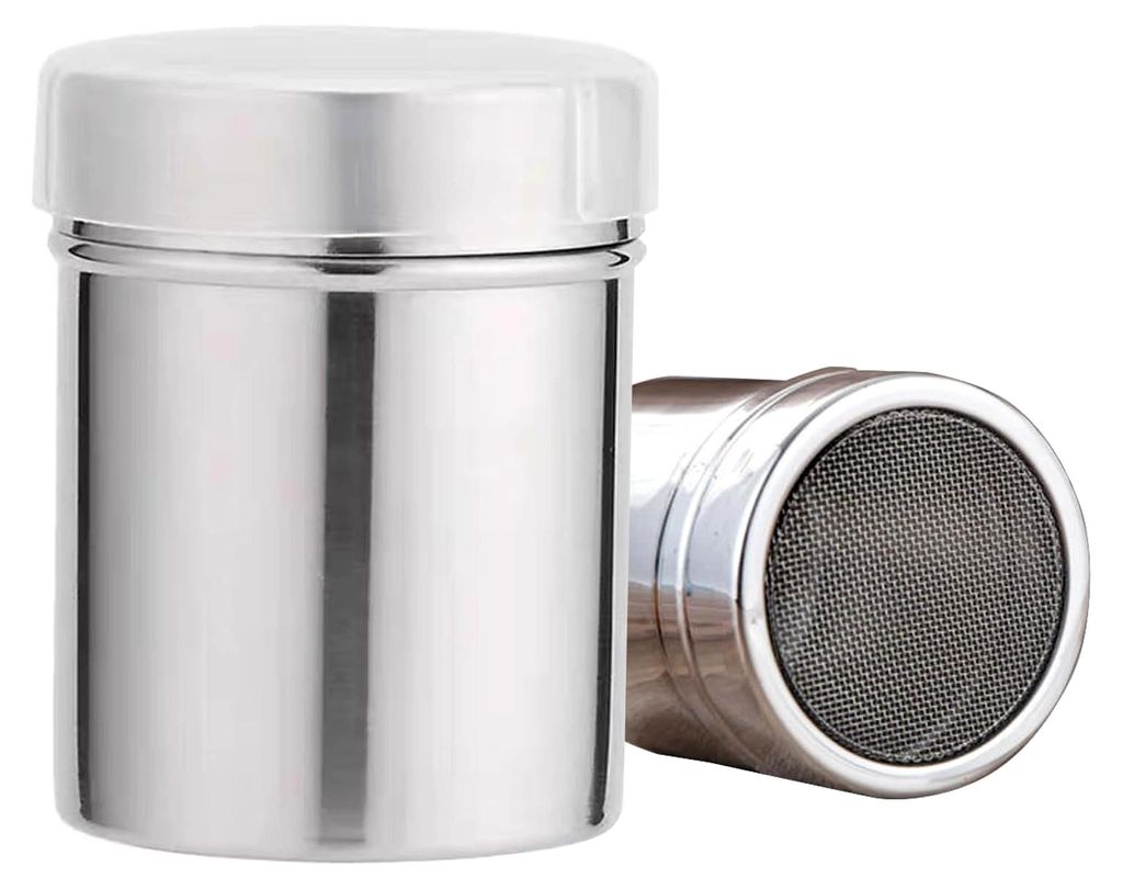 Zuckerdose aus Edelstahl für Puderzucker, Kakao und Kokoszucker, 5 x 7 cm