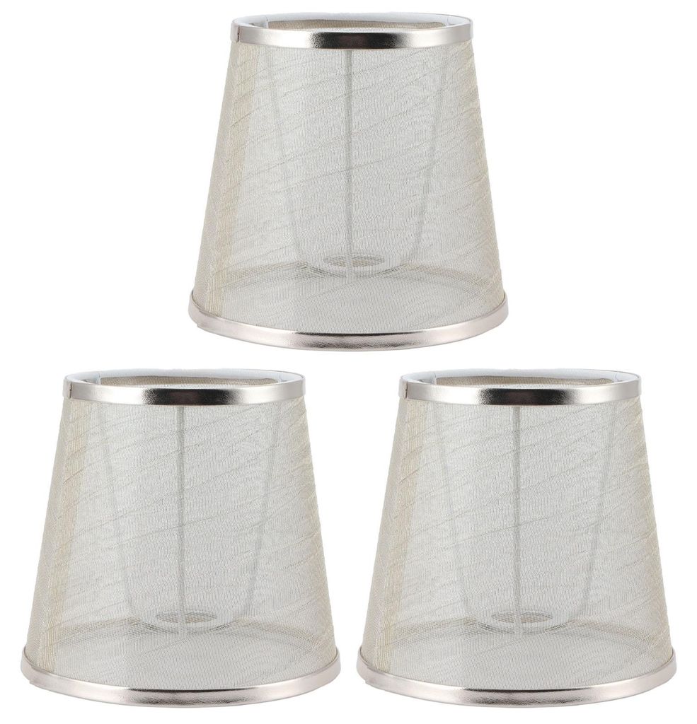 3PCS Stofflampenschirm E14 Meson Moderner europäischer Stil Lampenschirm für Kerzenleuchter Gold