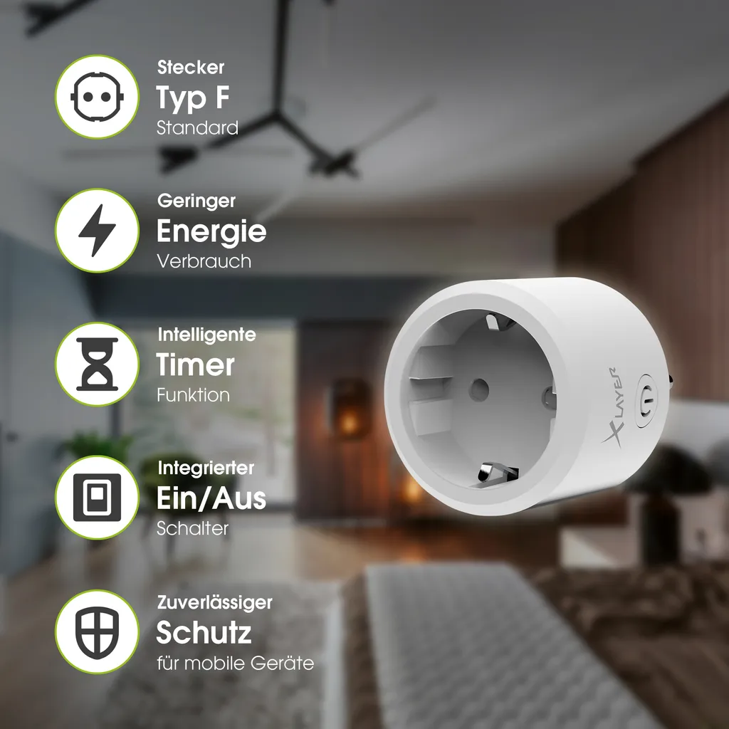 XLAYER 217237 Smart Echo Single Prise Connectée Wi-Fi Programmable - 3