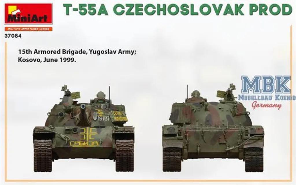 Char T-55A MiniArt 1:35 Production tchèque Maquette plastique ultra détaillée