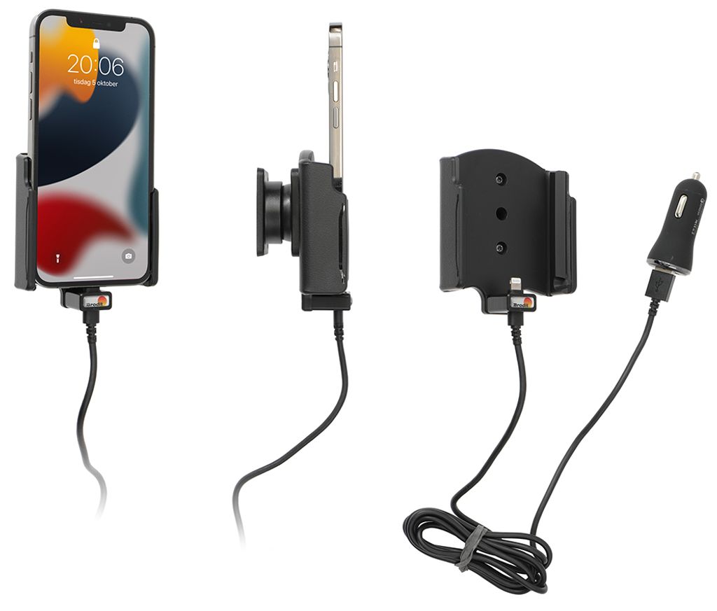 Brodit Gerätehalter 721276 mit Ladefunktion - für Smartphones - Apple iPhone 14, Apple iPhone 14 Pro, Apple iPhone 13 Pro und weitere