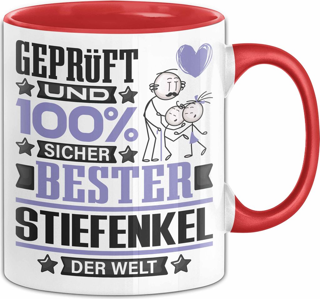 Stiefenkel Geschenk Lustiger Spruch für Stiefenkel Geschenkidee Bester Stiefenkel Der Welt (Rot)