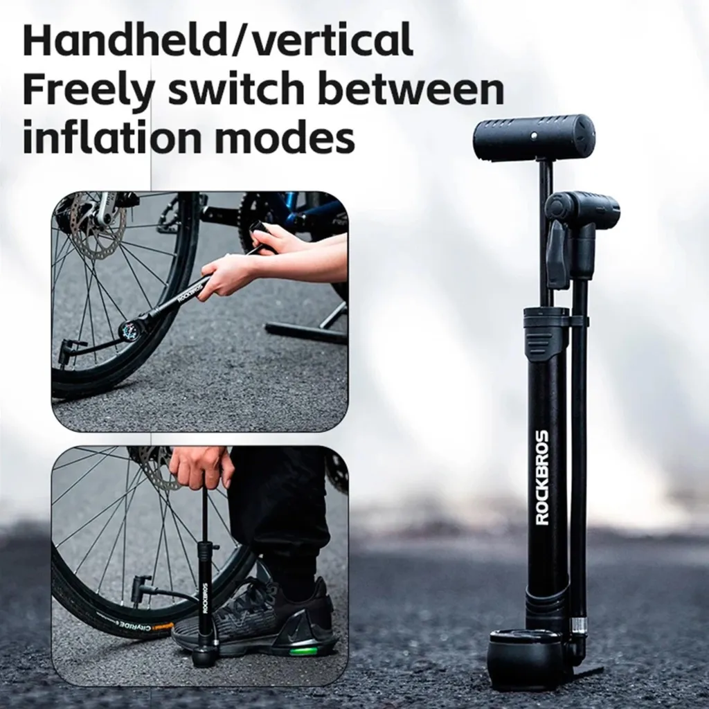 Pompe à vélo haute pression 11 bars avec manomètre et tête de valve double - 4