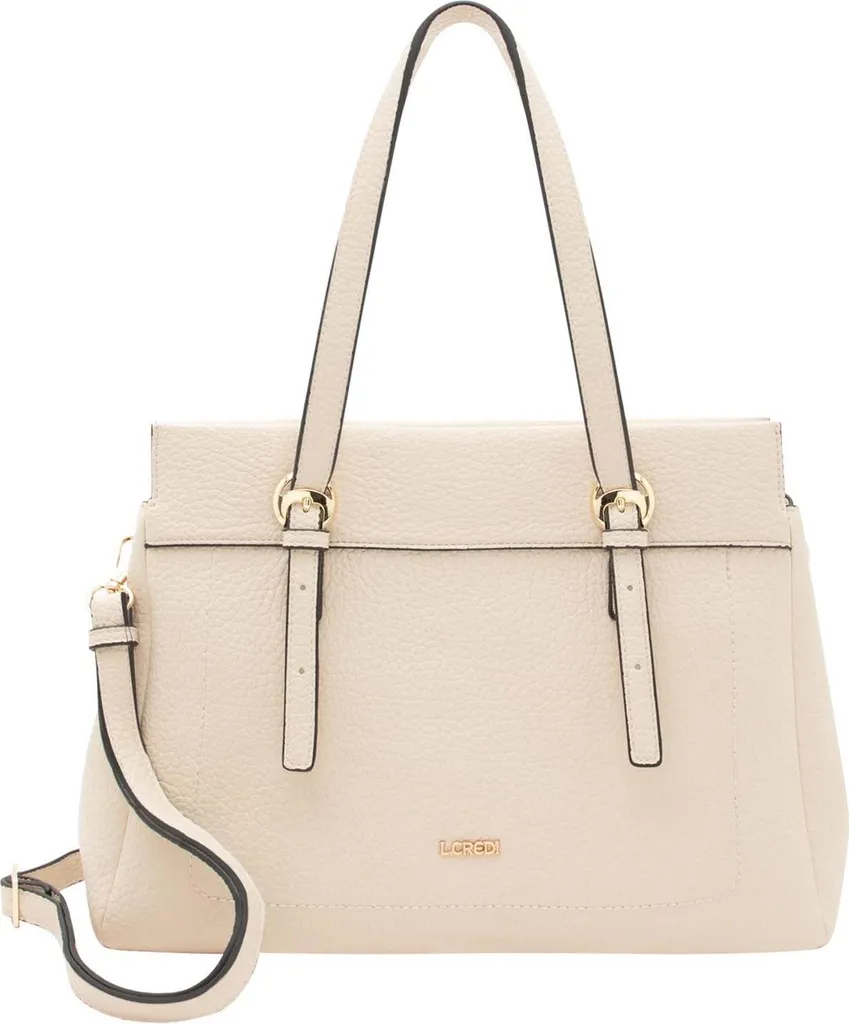 L.CREDI Ramira Shopper White Sand - Sac à main chic coloris écru