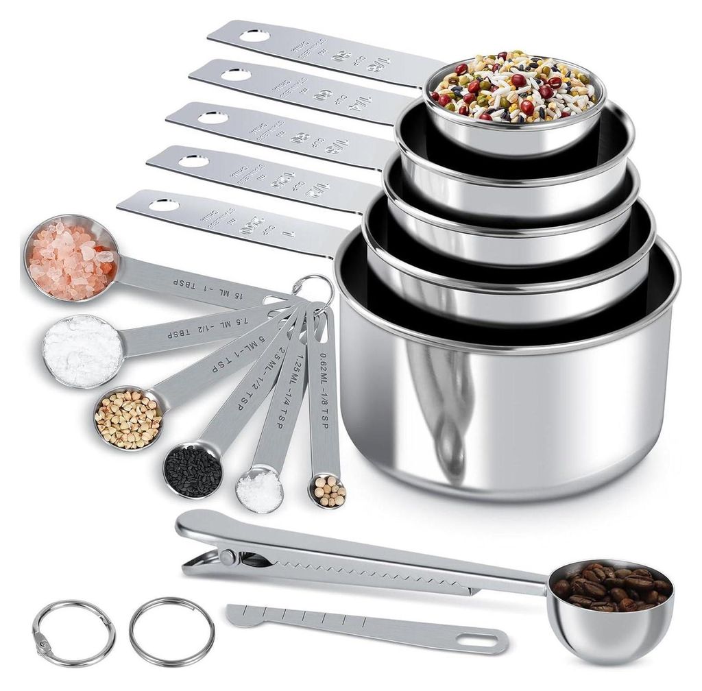 Set di misurini e cucchiai in acciaio inox 13 pezzi - Immagine del prodotto 