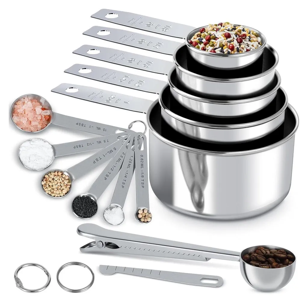 Set Dosatori Cucina Acciaio Inox 13 Pezzi - Misurazione Alta Precisione