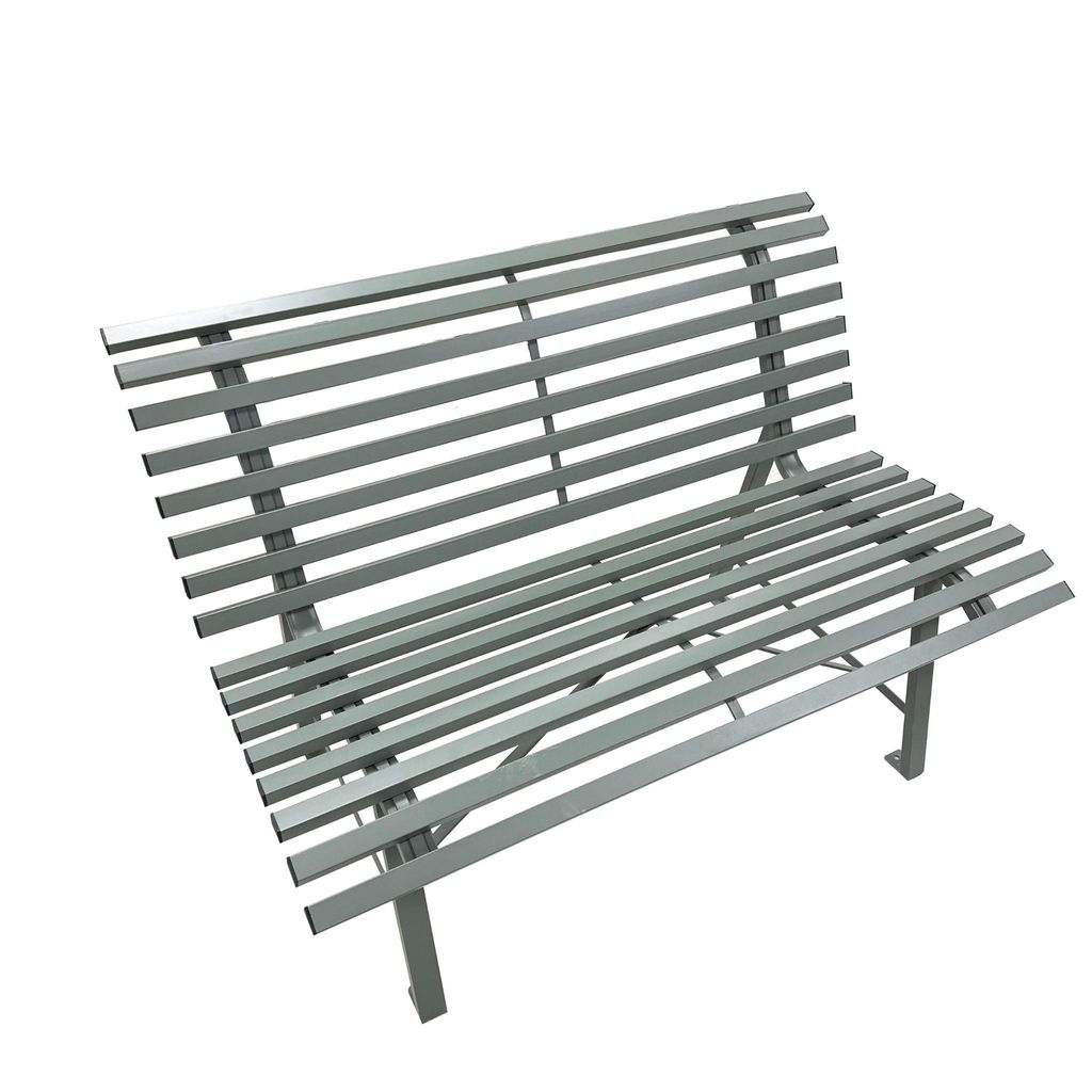 greemotion Gartenbank Metall Palermo Stapelbank mit Rückenlehne grau 116x60x78 cm