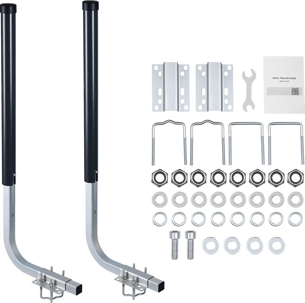 SucceBuy Bootsanhängerführungen 1016 mm / 1219 mm Höhe, 0-13 cm Verstellbare Breite, Anhängerführung aus robustem Stahl mit PVC-Rohren, geeign...