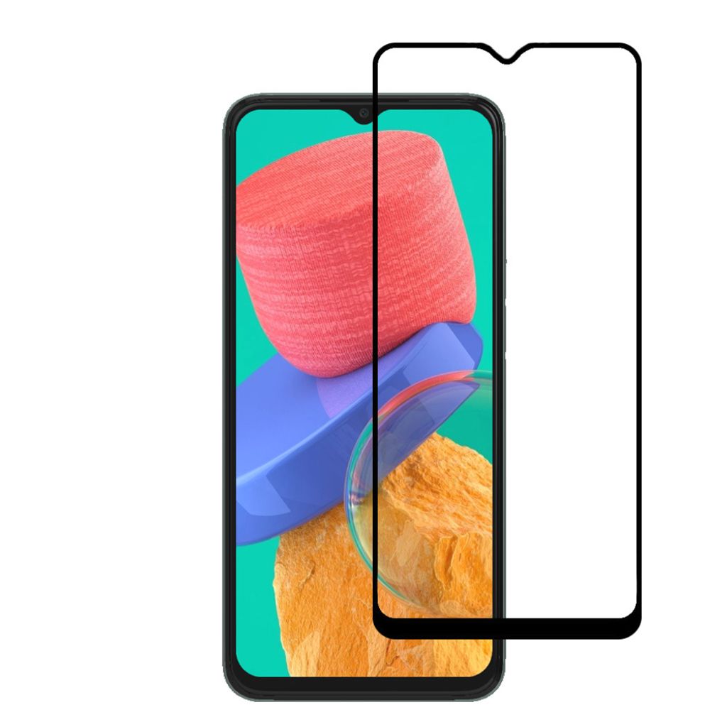 Displayschutzfolie passend für Samsung Galaxy M33 - Full Cover Tempered Glass mit rundem Rand - Tempered Glass mit abgerundeten Ecken