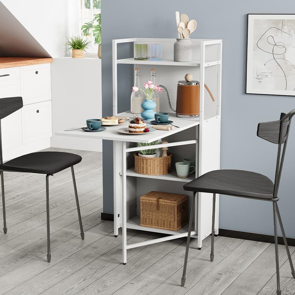 Vicco Esstisch Savio, 57 x 30 cm mit klappbarer Tischplatte, Weiß