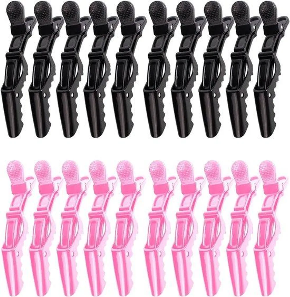 Lot de 20 Barrettes Cheveux Noir et Rose pour Femme en Acier Résistant