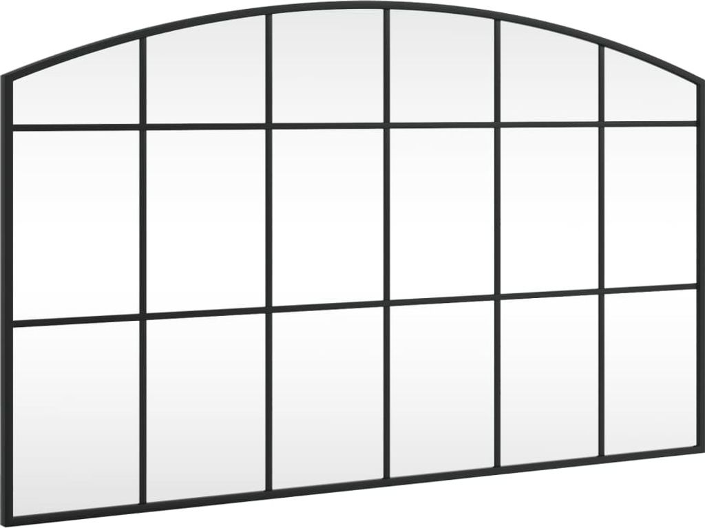 vidaXL Wandspiegel Schwarz 100x60 cm Gewölbt Eisen Produktbild 