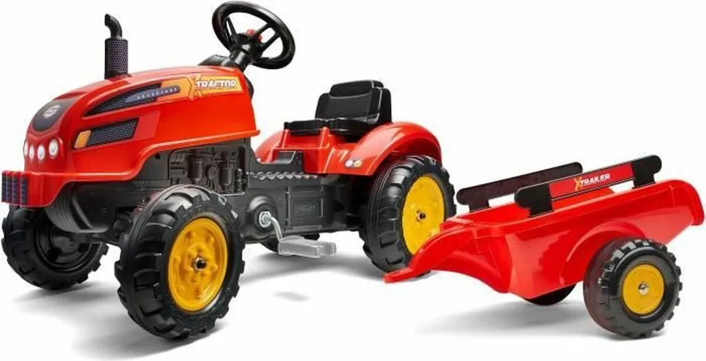 Tracteur pelleteuse à pédales pour enfant de 2 à 5 ans rouge Falk