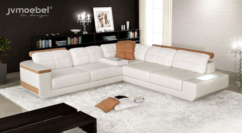 Design Modern Sofa L-Form XXL Couch Ecksofa Leder Wohnlandschaft Sofa Neu