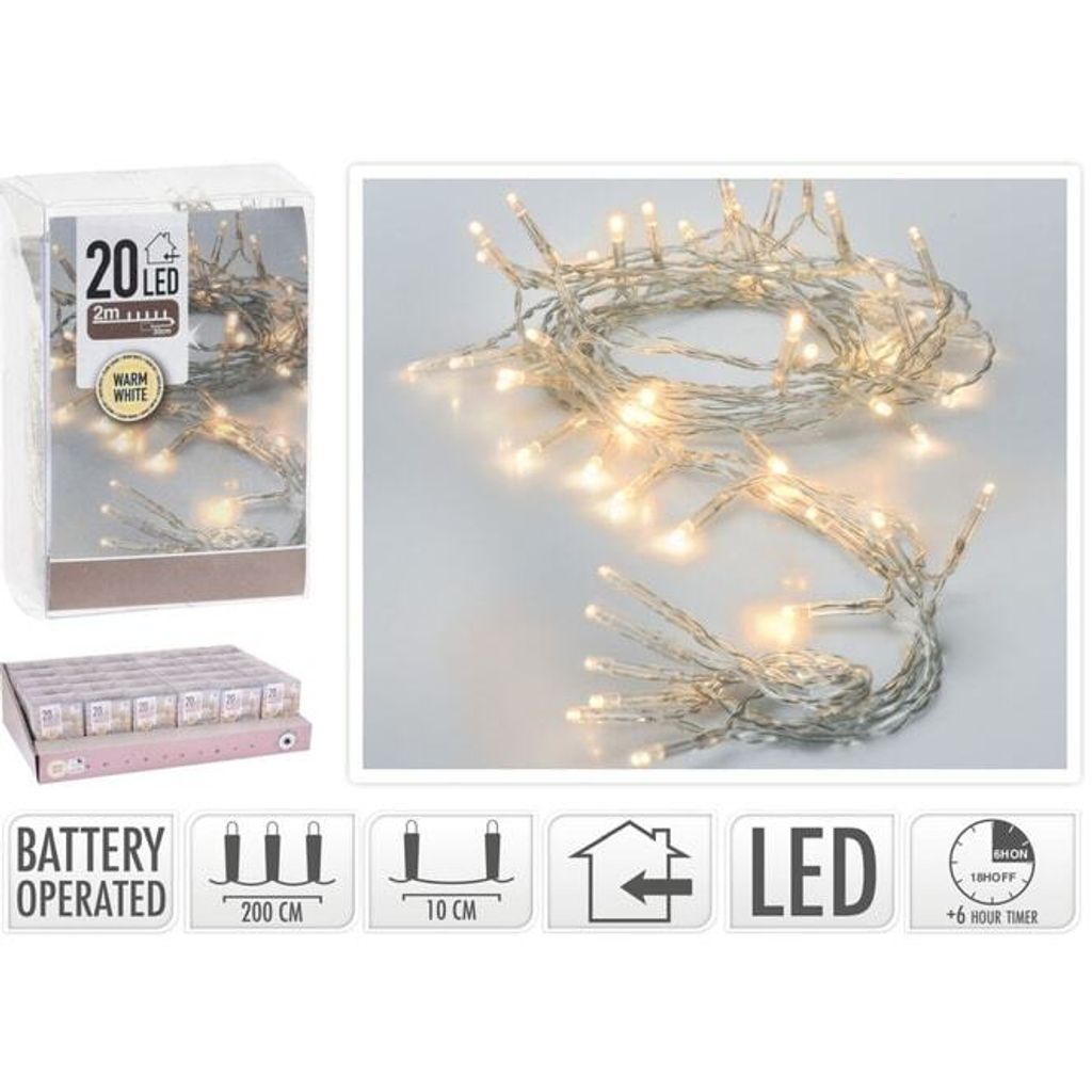 20er LED-Lichterkette - 2 m - warmweiß Produktbild 