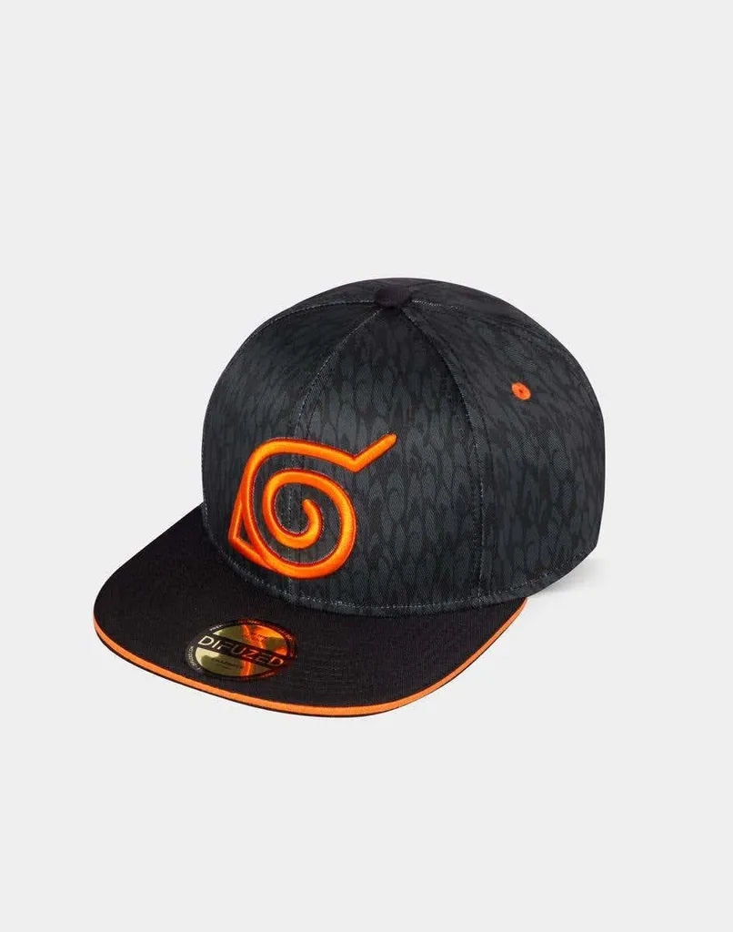 Regalo Idea: Cappellino Naruto Konoha Snapback Nero Arancio - 3
