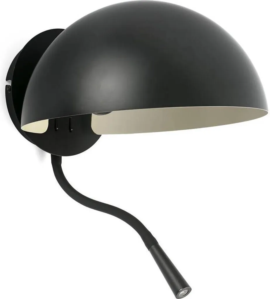 Luminaire mural noir avec liseuse flexible DOMINICA 20032-123 pour hôtel