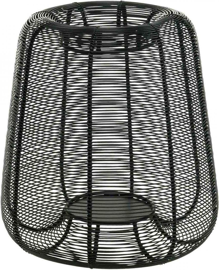 Metallkorb Kerzenhalter Schwarz, Moderner Deko-Kerzenständer, Vielseitig Ø24cm H26cm