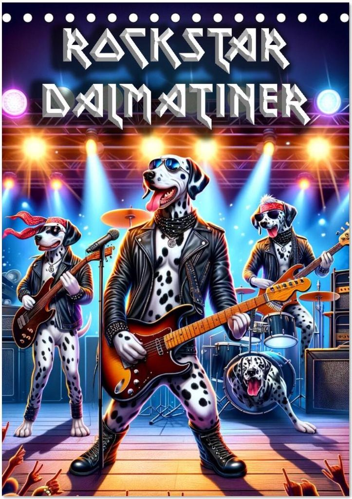 Rockstar Dalmatiner (Tischkalender 2026 DIN A5 hoch), CALVENDO Monatskalender