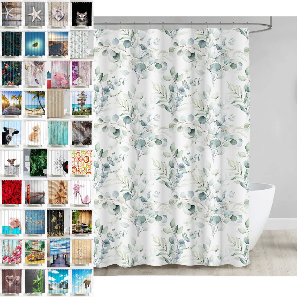 SANILO® Duschvorhang Eukalyptus 180 x 200 cm Produktbild 