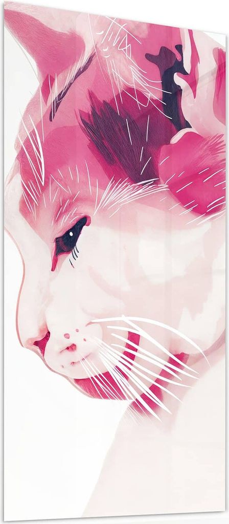 Glasbild 30x60cm in XXL für Wohnzimmer, Schlafzimmer Motiv Katzenportrait