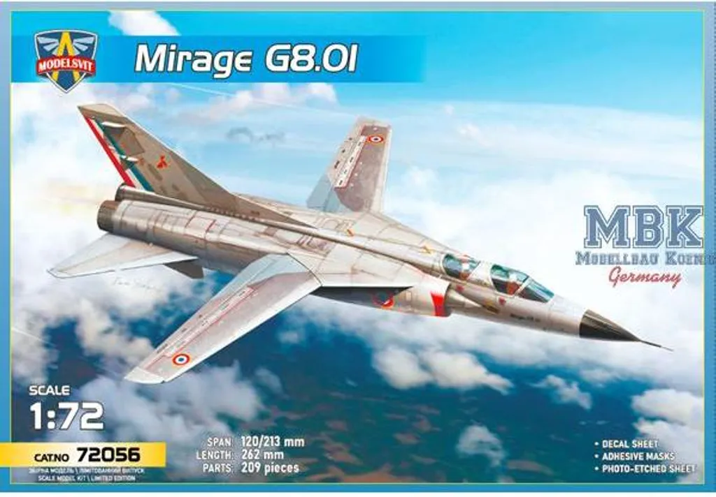 Kit de Maquette Avion Mirage G8.01 MSVIT72056 Chasseur Expérimental