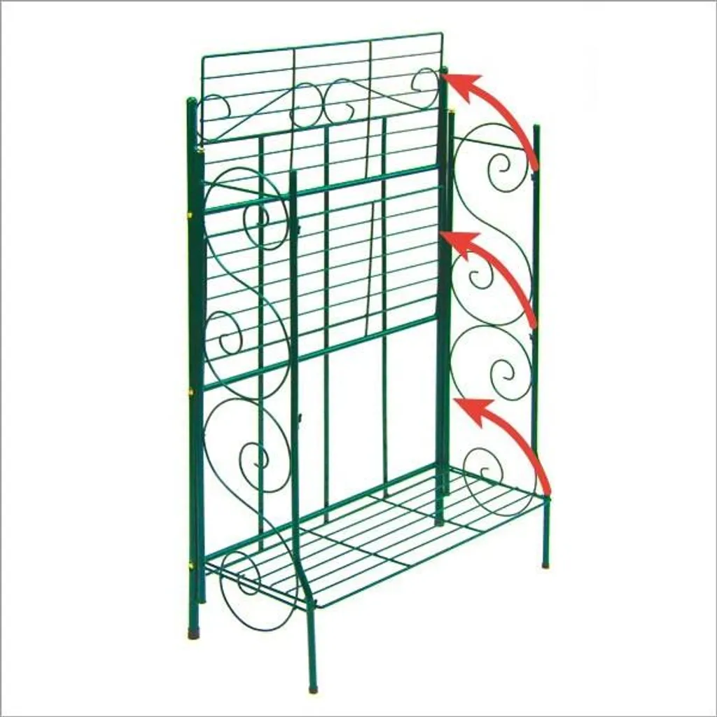 Porte-fleurs extérieur pliant 3 niveaux pour balcon et terrasse vert - 5